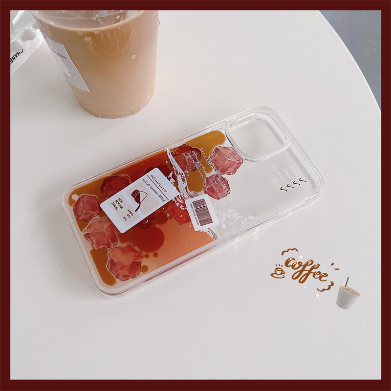Creative Flowing Ice Cube Coffee Phone Case Hard Shell